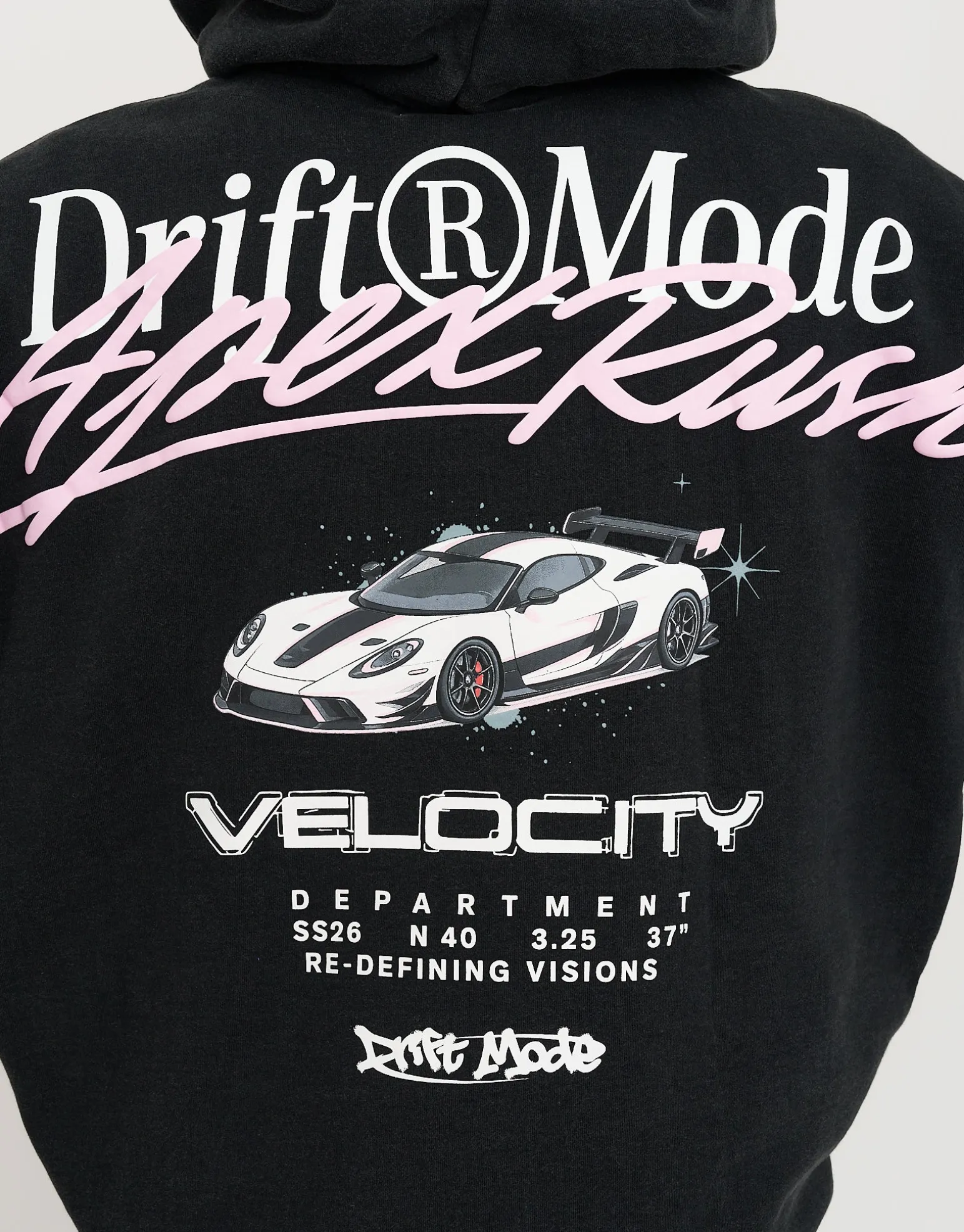 Drift Mode Hoodie in Washed Black
