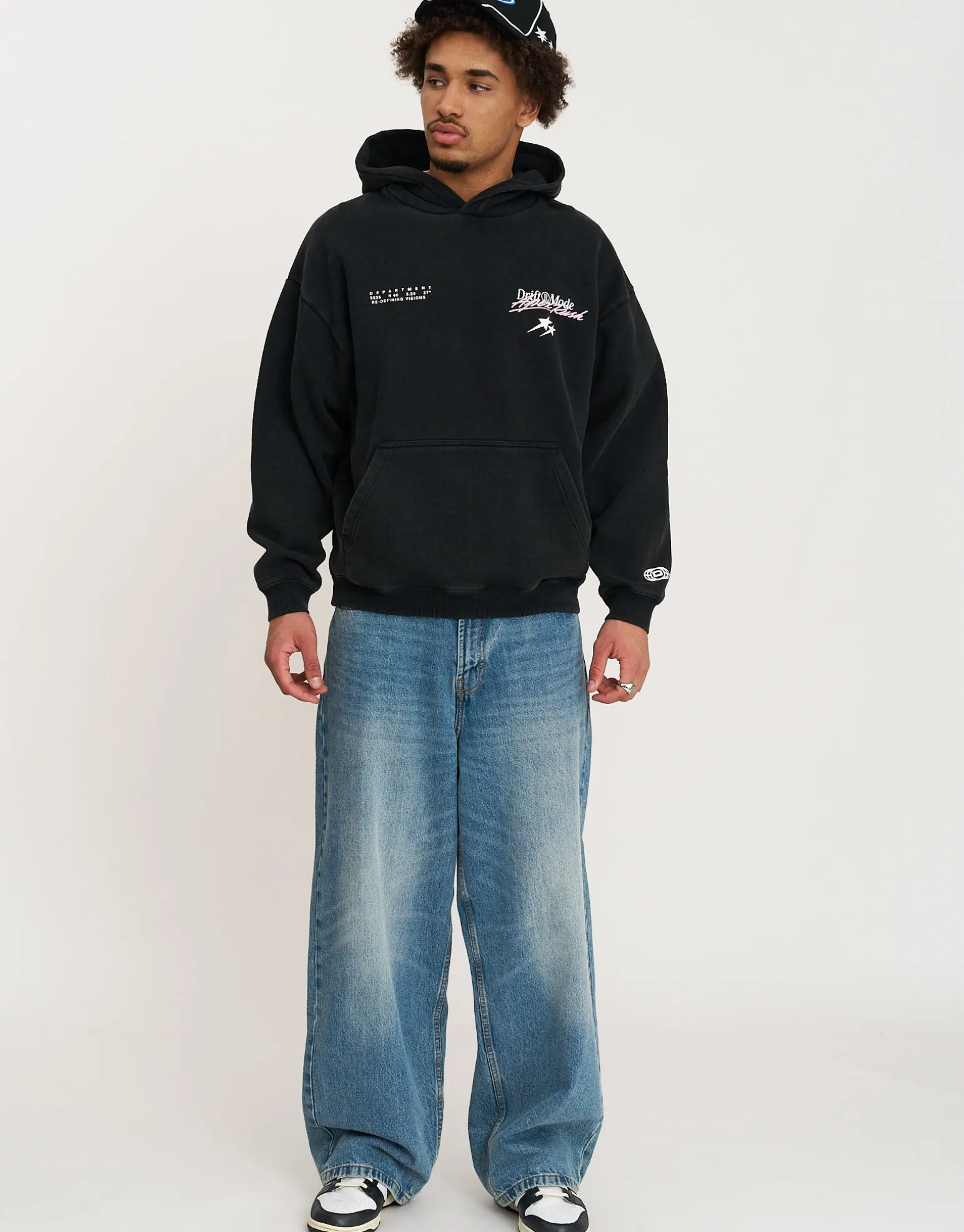 Drift Mode Hoodie in Washed Black