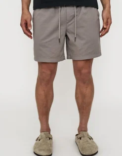 Easy Elastic Waist Shorts in Taupe