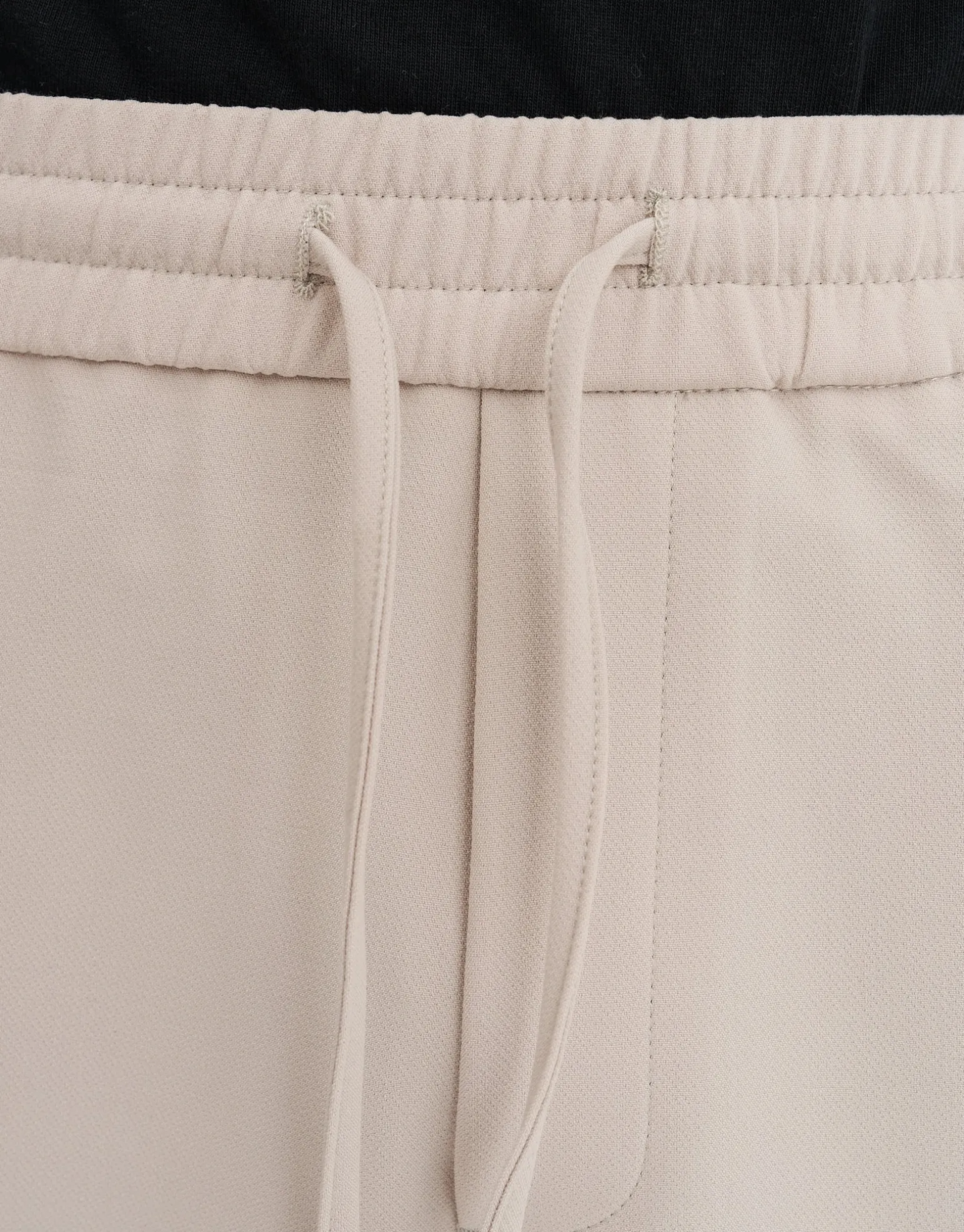 Elastic Waist Relaxed Fit Joggers in Beige