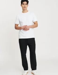 Elastic Waist Relaxed Fit Joggers in Black