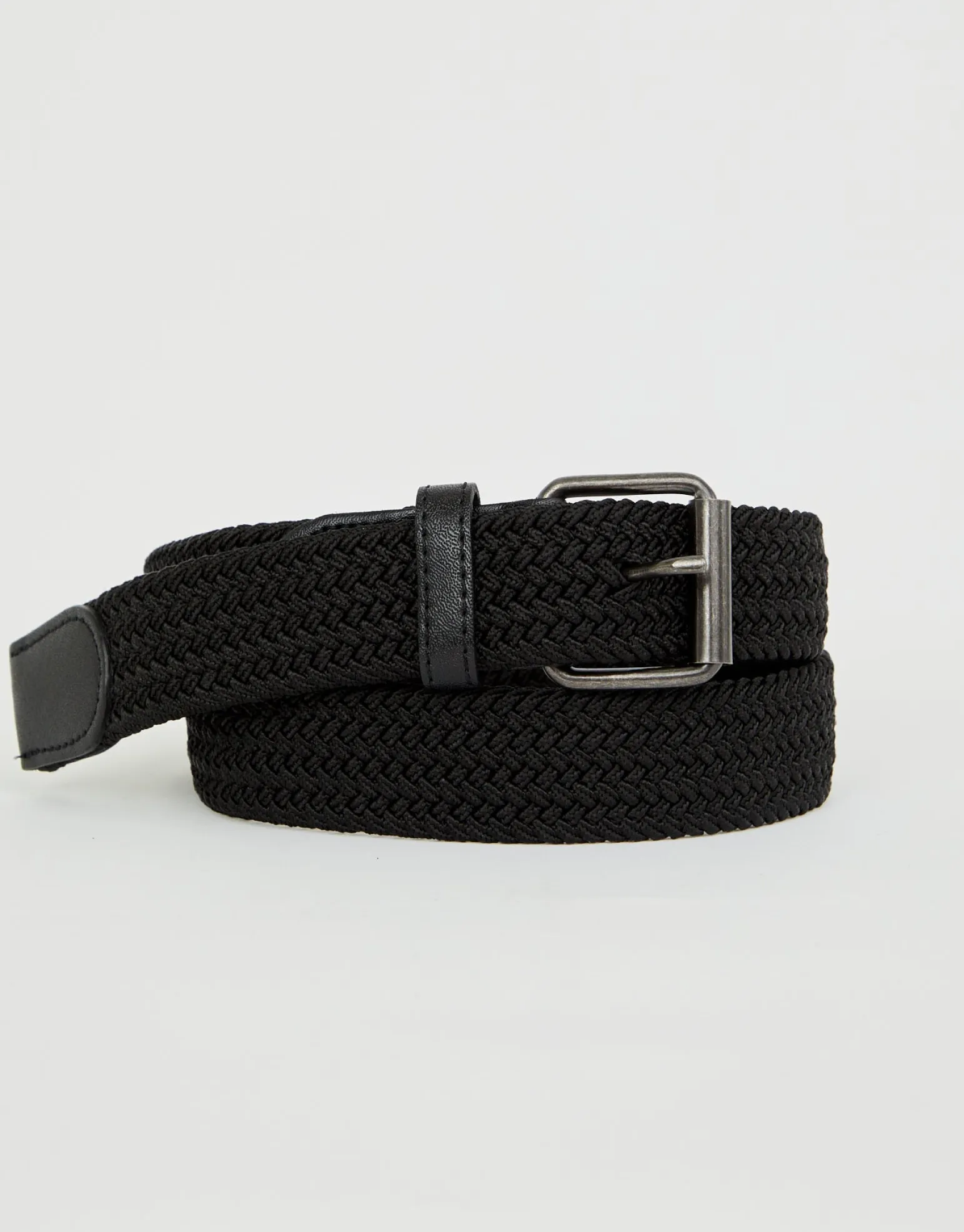 Elastic Woven Belt in Black
