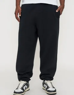 Essential Baggy Cuffed Track Pants in Black
