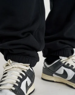 Essential Baggy Cuffed Track Pants in Grey Marle