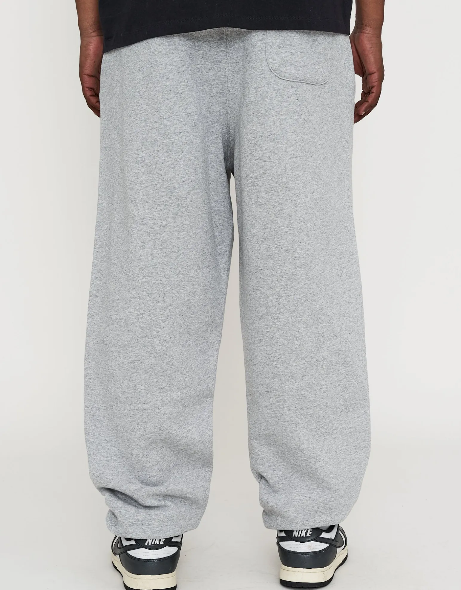 Essential Baggy Cuffed Track Pants in Grey Marle