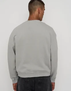 Essential Cropped Oversized Crew Neck Sweat in Moon