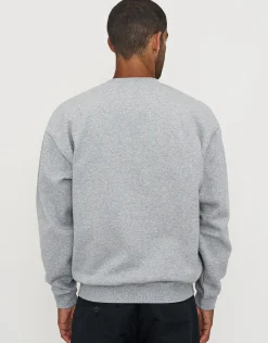 Essential Oversized Crew Neck Sweat in Grey Marle