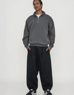 Essential Oversized Quarter Zip Sweat in Ecru