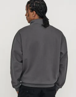 Essential Oversized Quarter Zip Sweat in Ecru
