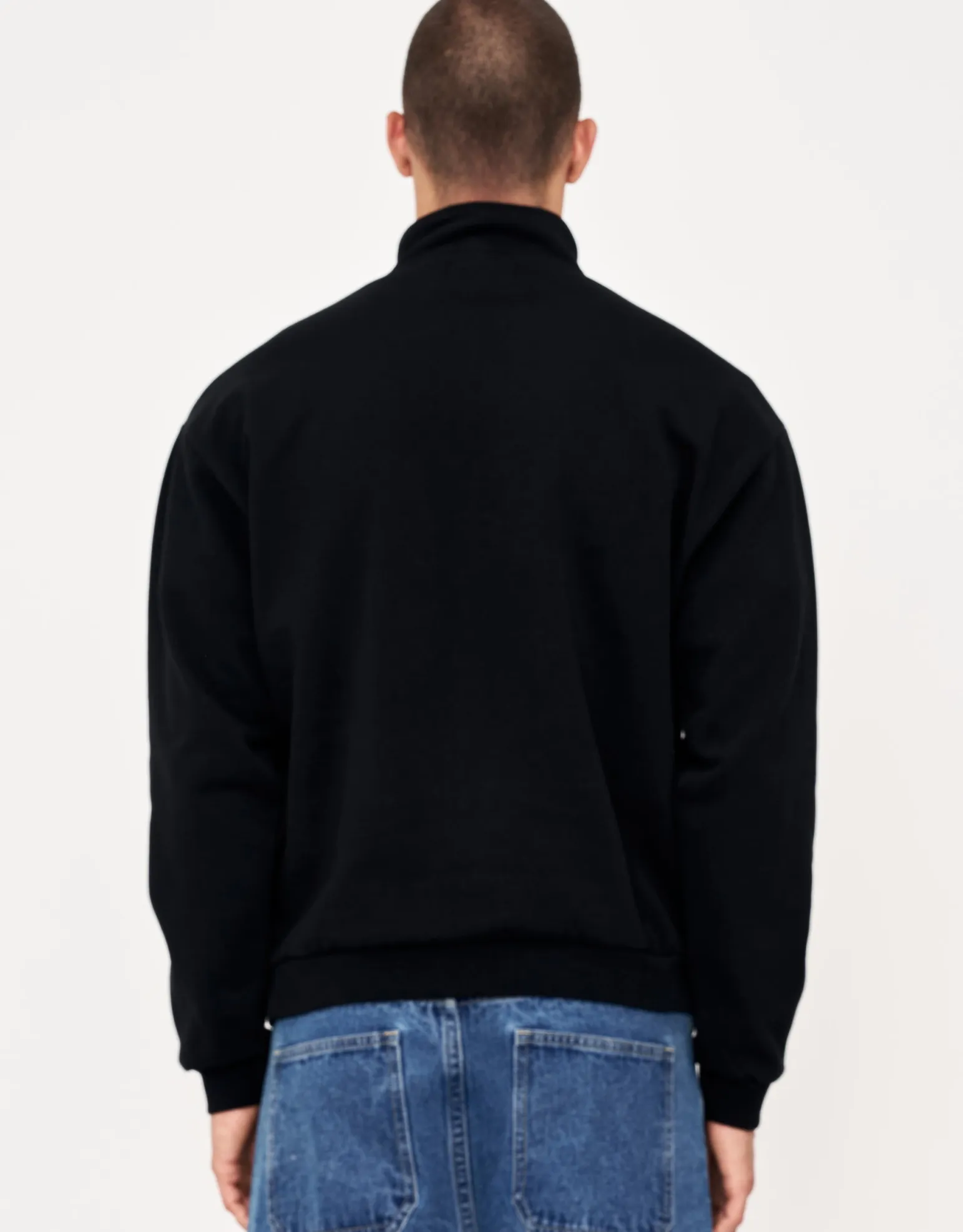 Essential Oversized Quarter Zip Sweat in Snow Marl