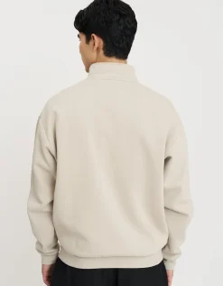 Essential Oversized Quarter Zip Sweat in Black