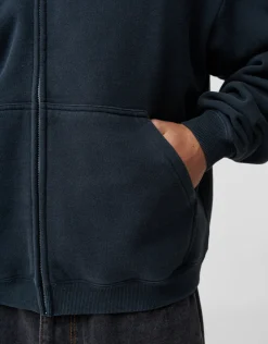 Essential Oversized Zip Up Hoodie in Washed Grey