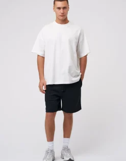 Essential Relaxed Fit Track Shorts in Black