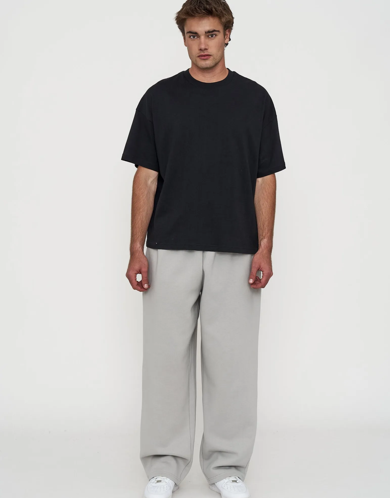 Essential Wide Track Pants in Slate