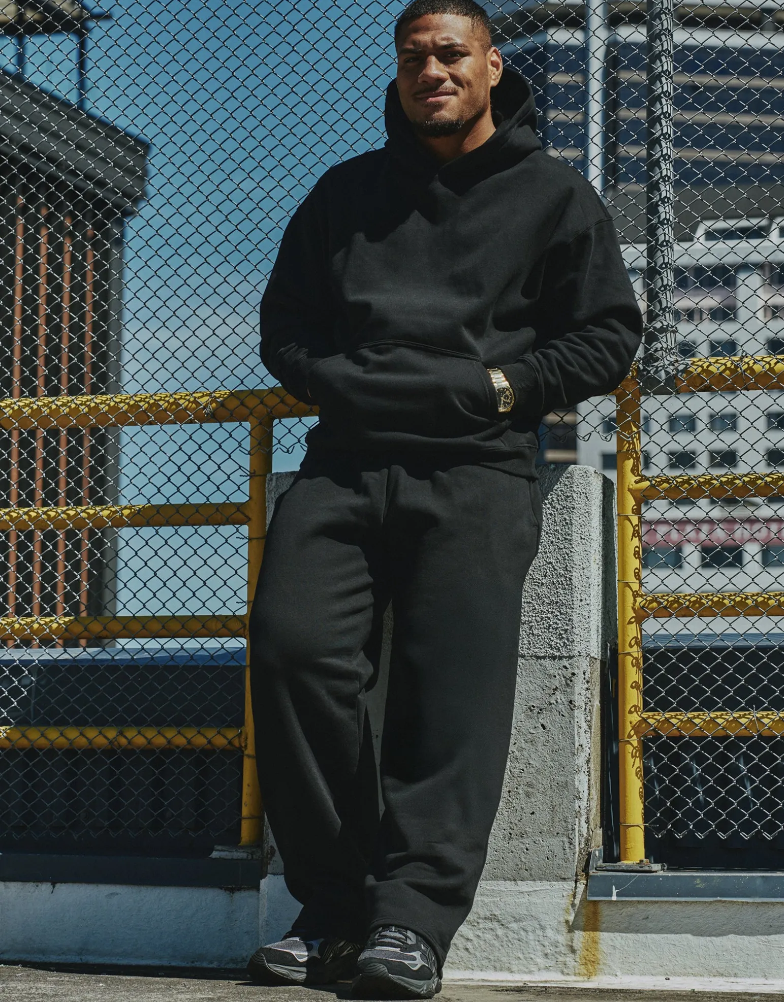 Essential Wide Track Pants in Slate