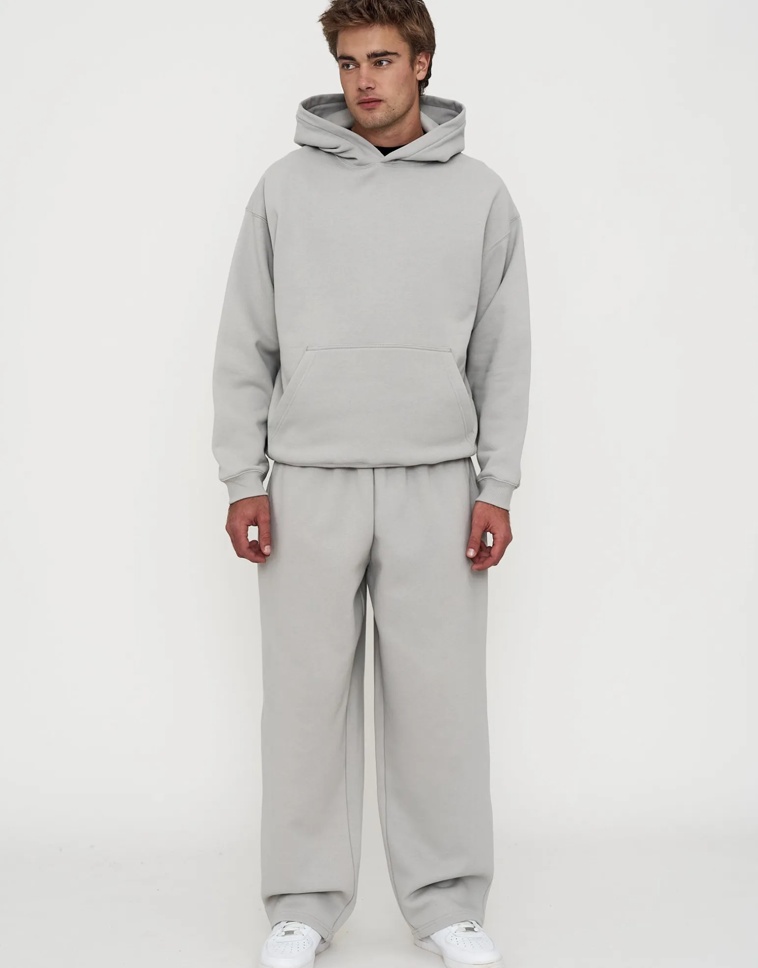 Essential Wide Track Pants in Slate