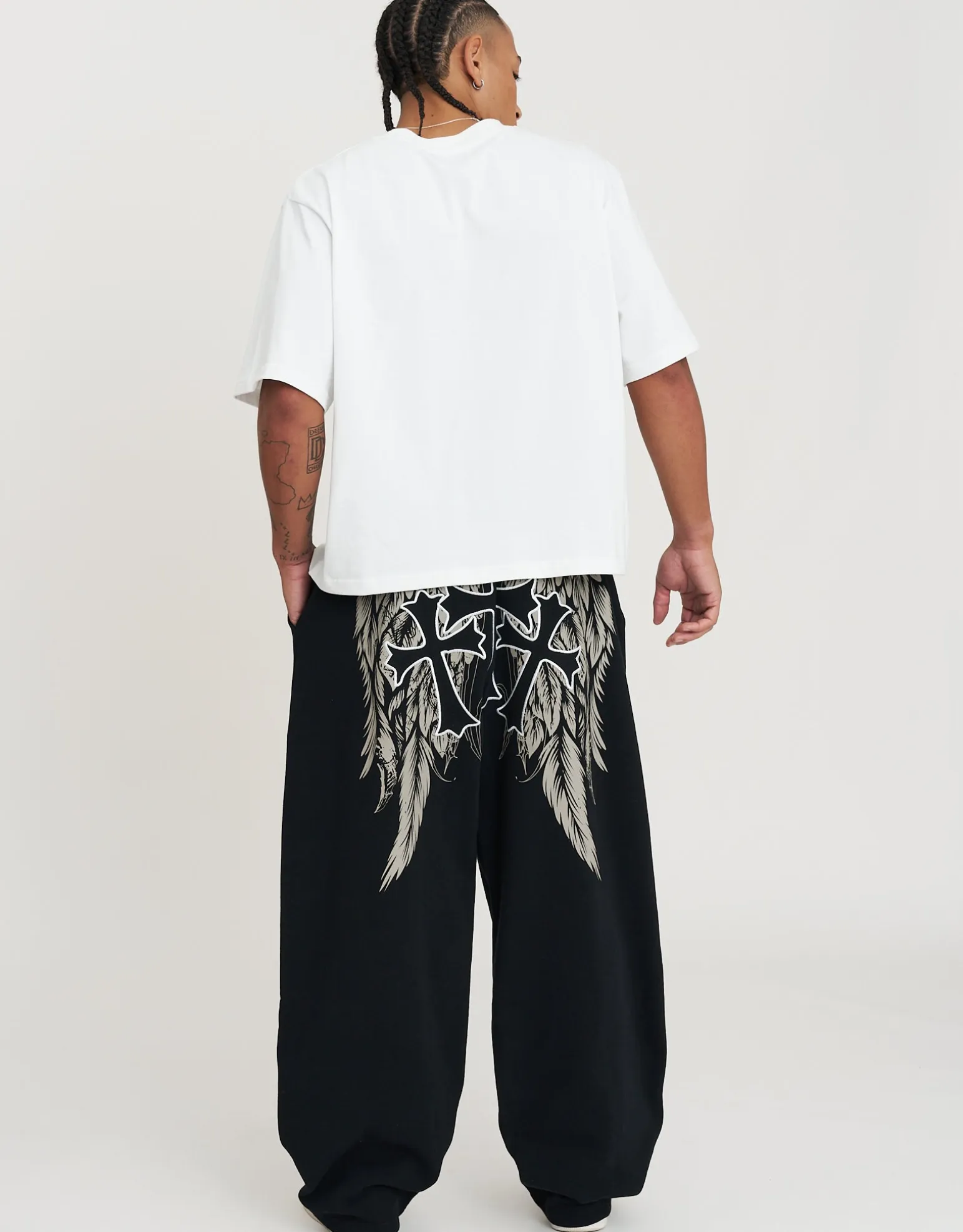 Eternity Wide Leg Track Pants in Black
