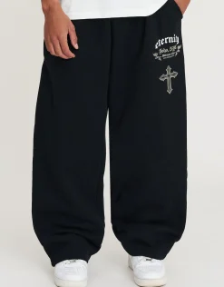 Eternity Wide Leg Track Pants in Black