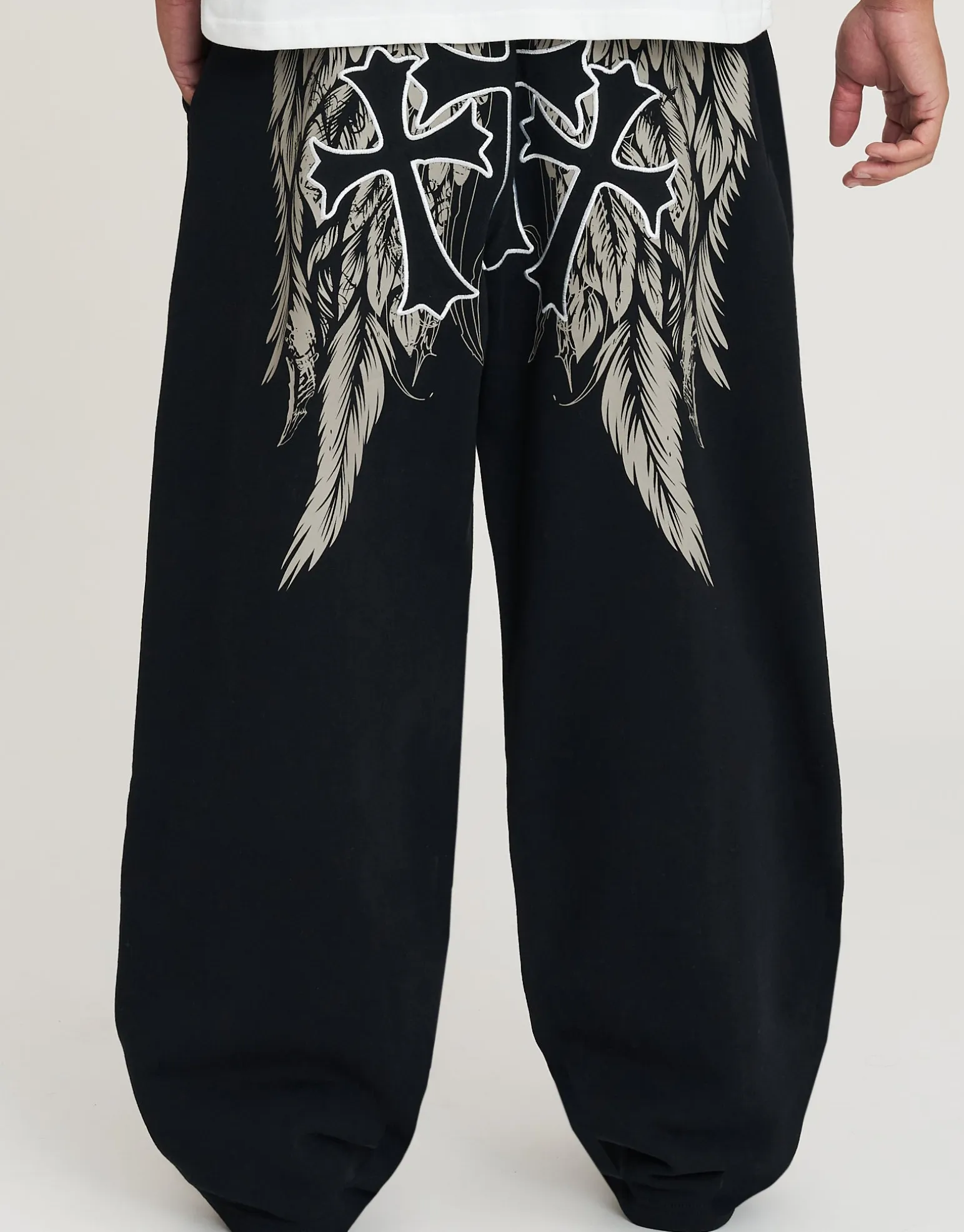 Eternity Wide Leg Track Pants in Black