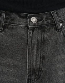 Eternity Wings Baggy Fit Jorts in Washed Black
