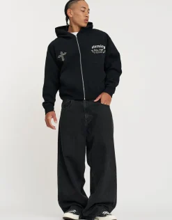 Eternity Zip Up Hoodie in Black