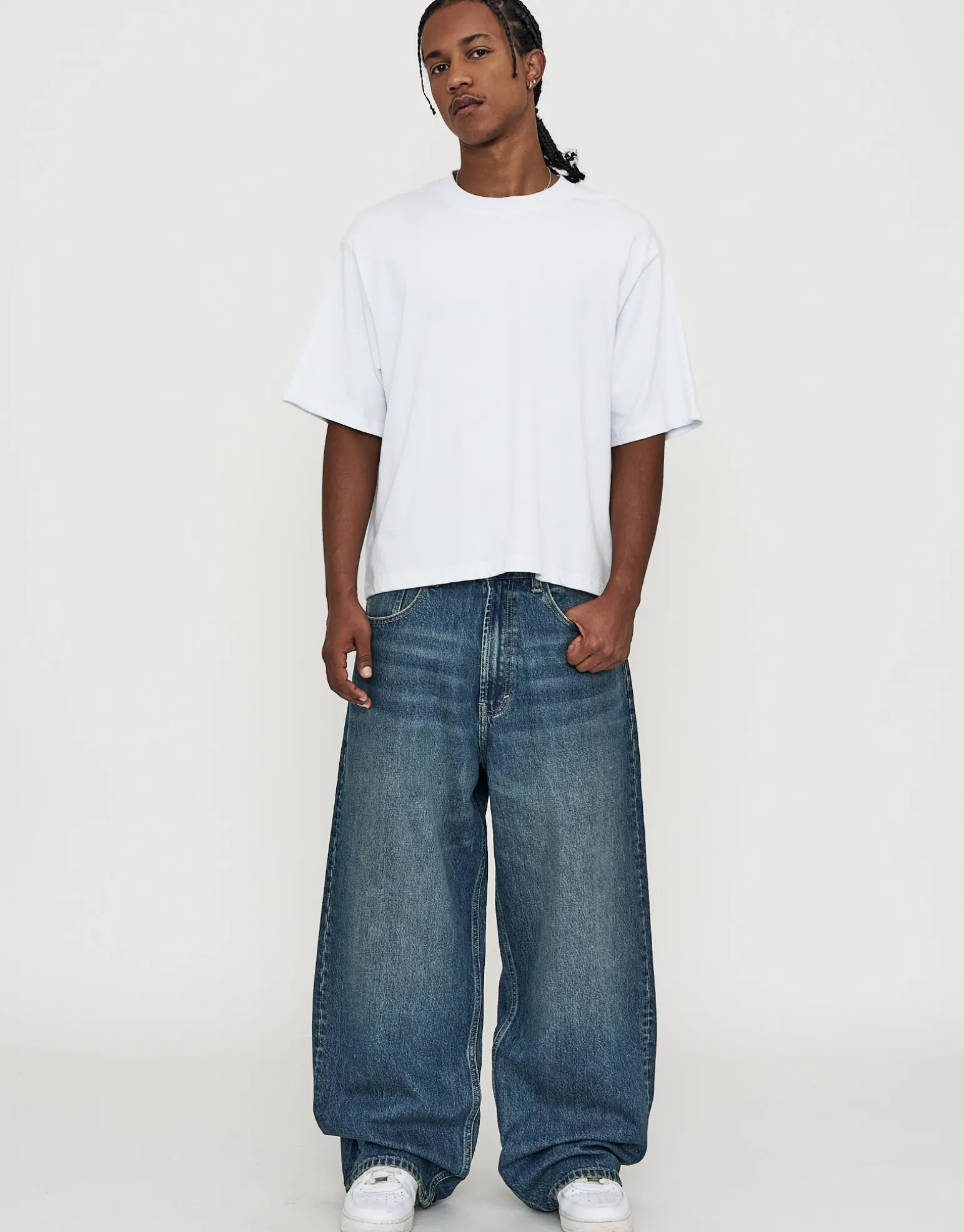 Extra Baggy Fit Jeans in Scrub Blue