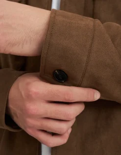 Faux Suede Smart Jacket in Khaki
