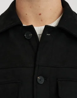 Faux Suede Smart Jacket in Khaki