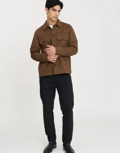 Faux Suede Smart Jacket in Tobacco