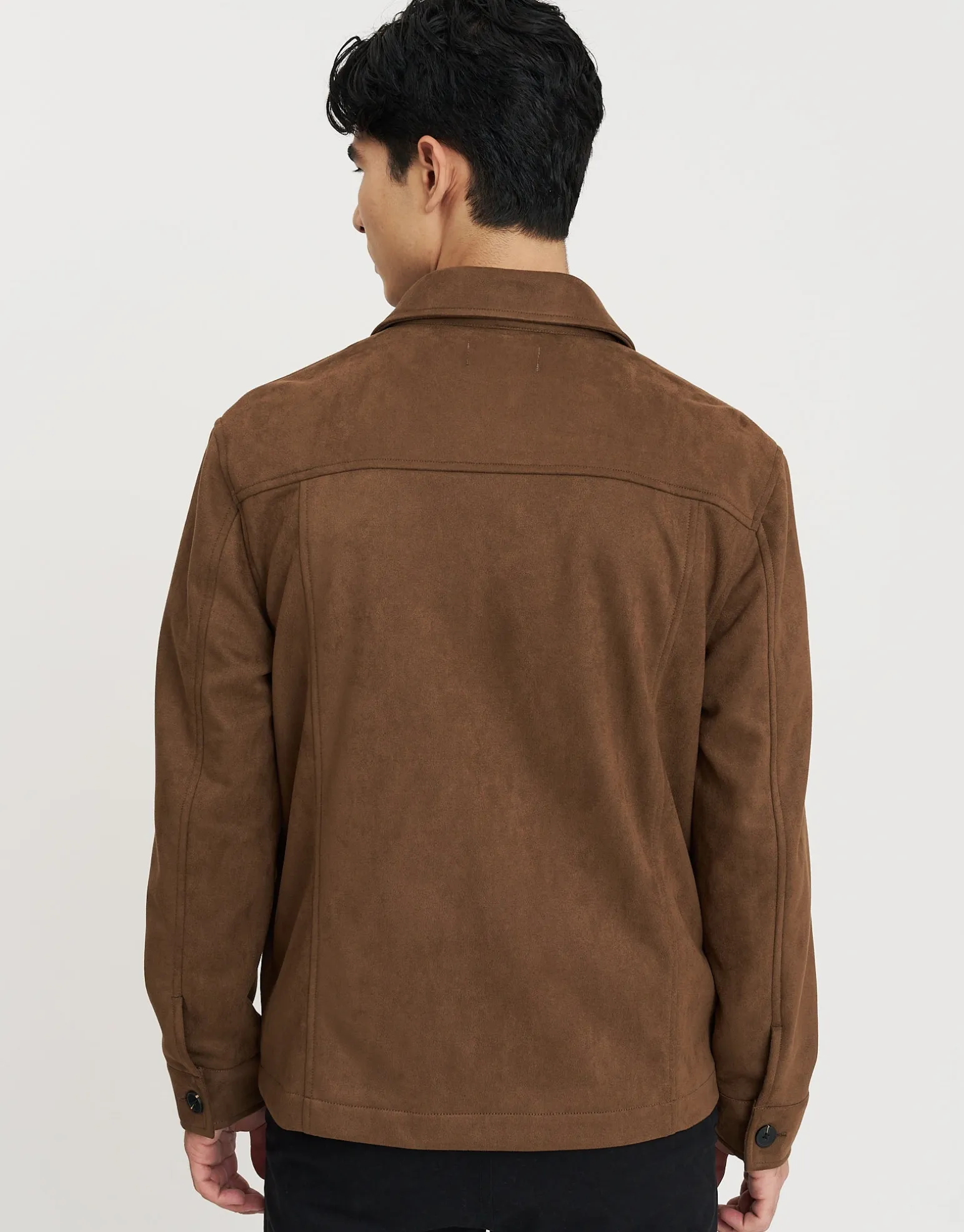 Faux Suede Smart Jacket in Tobacco