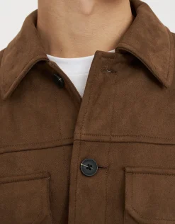 Faux Suede Smart Jacket in Tobacco