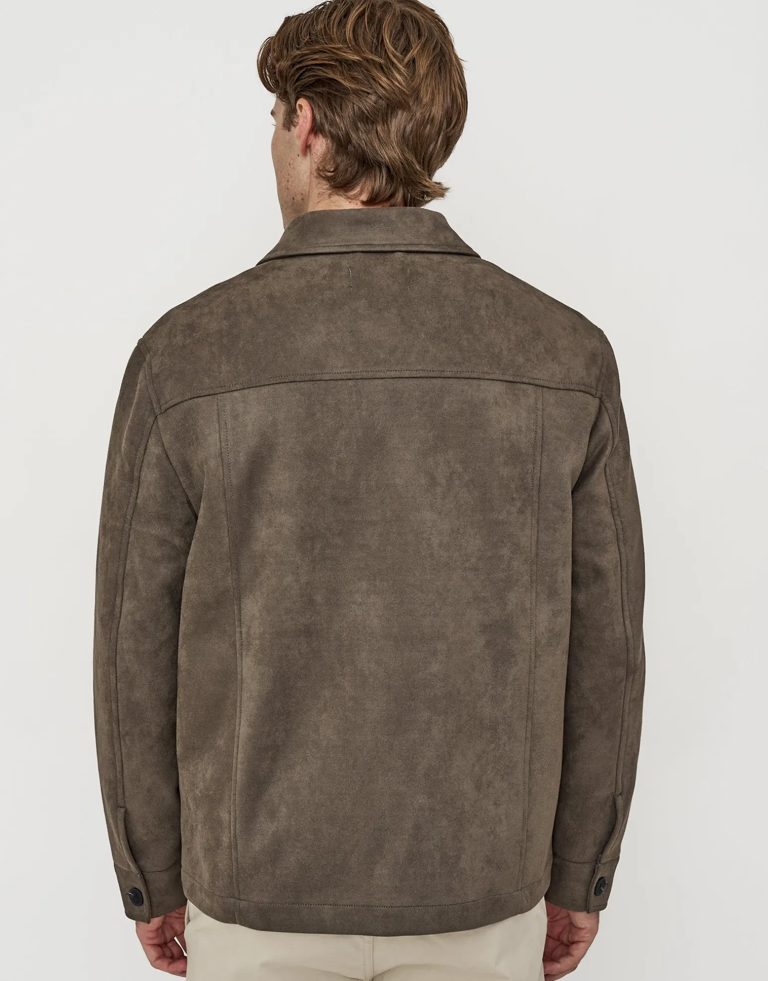 Faux Suede Smart Jacket in Tobacco