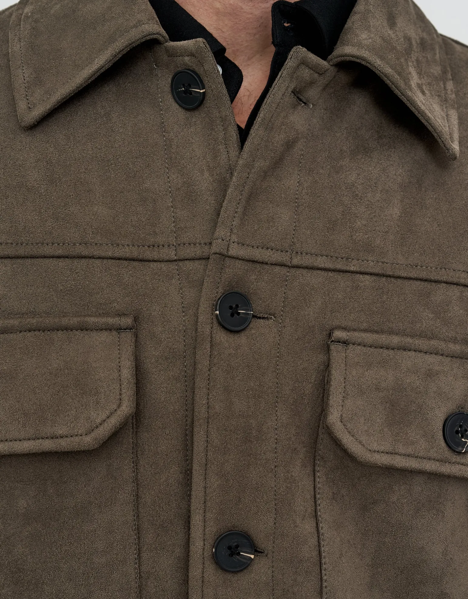 Faux Suede Smart Jacket in Tobacco