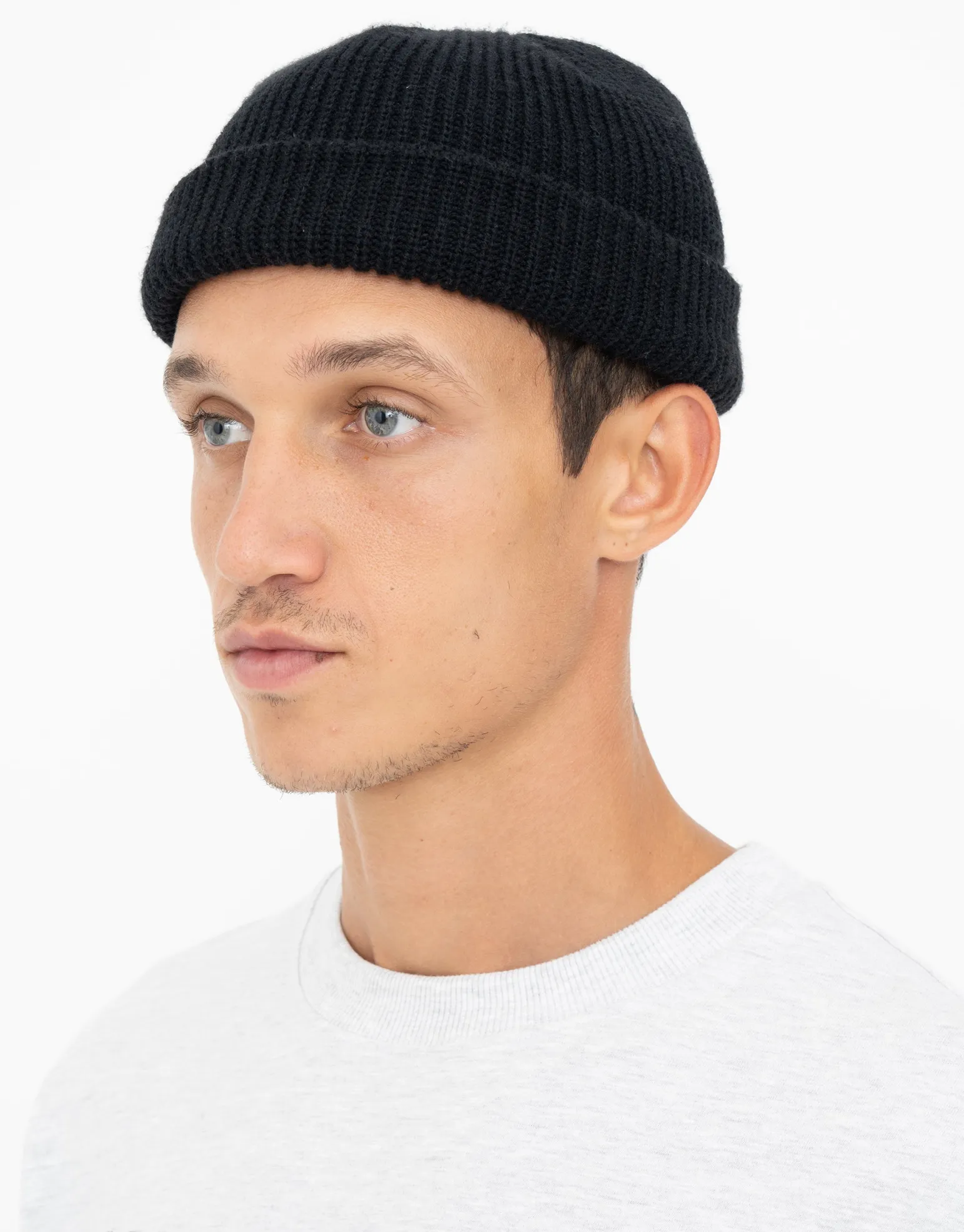 Fisherman Ribbed Beanie in Bone