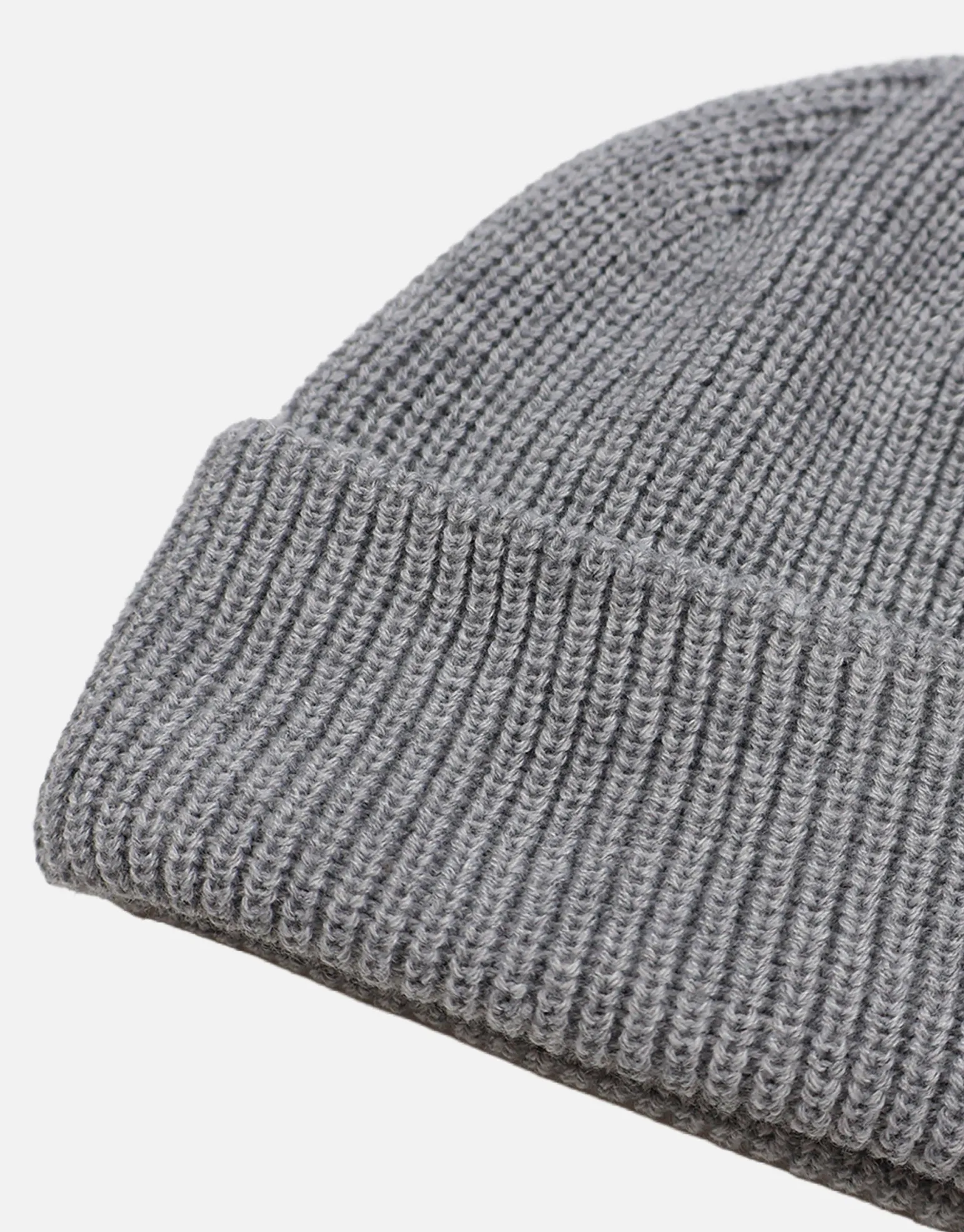 Fisherman Ribbed Beanie in Grey Marl 002