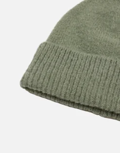 Fluffy Knit Beanie in Green