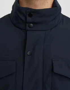 Funnel Neck Zip Through Jacket in Navy