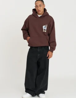 Future Dice Print Oversized Hoodie in Bitter Brown