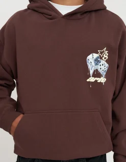 Future Dice Print Oversized Hoodie in Bitter Brown