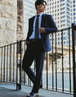 Hawthorne Check Slim Fit Suit Jacket in Navy Check