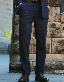 Hawthorne Slim Fit Suit Trousers in Navy Check