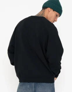 Heavyweight Raglan Crew Neck Sweat in Black