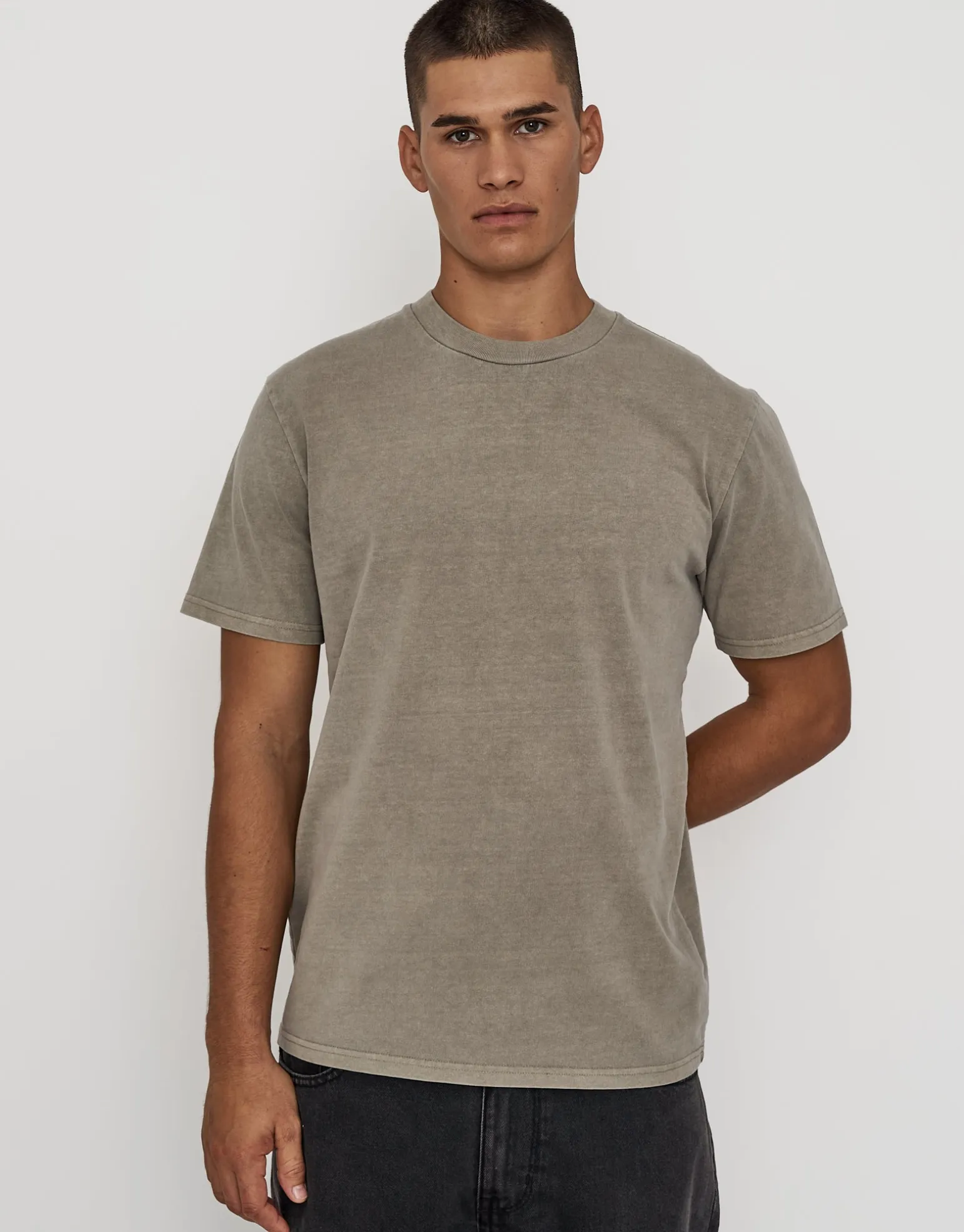 Heavyweight Regular Fit T Shirt in Grey Mist
