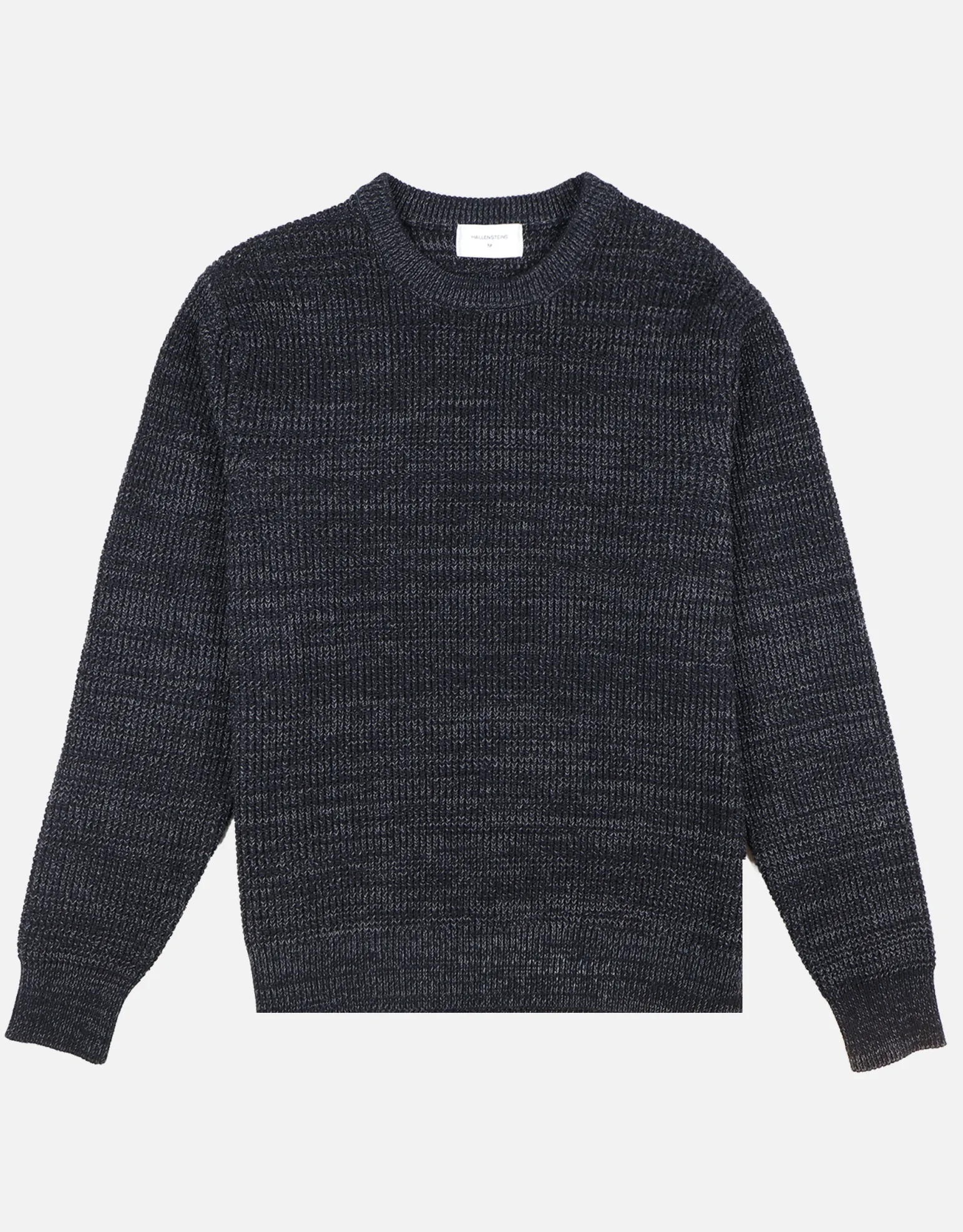 Heavyweight Waffle Crew Knit Jumper in Charcoal