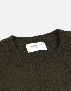 Heavyweight Waffle Crew Knit Jumper in Petrol