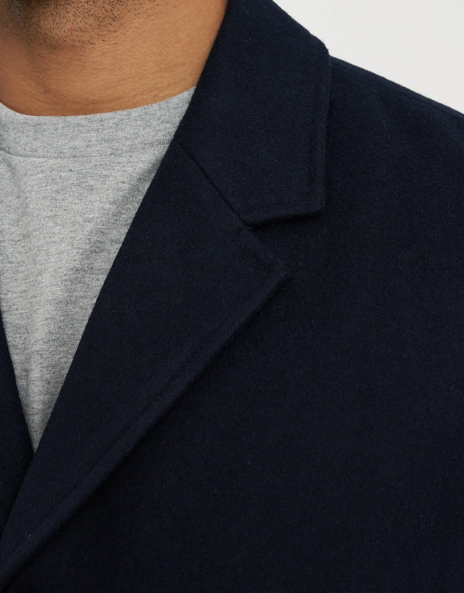 Heavyweight Wool Blend Overcoat in Navy