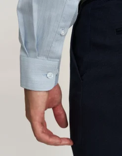Herringbone Long Sleeve Dress Shirt in Grey