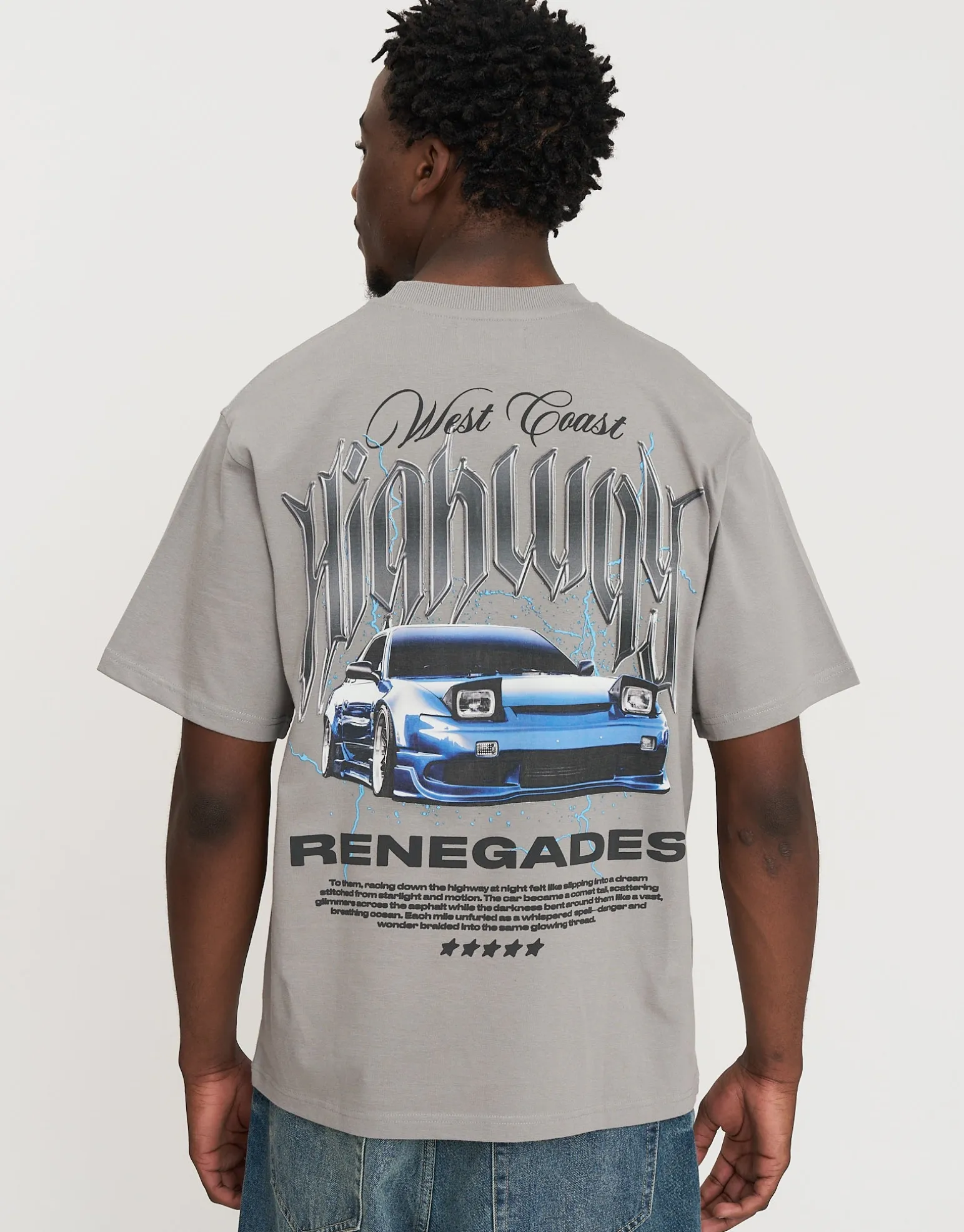 Highway SX Relaxed Fit T Shirt in Alloy Grey