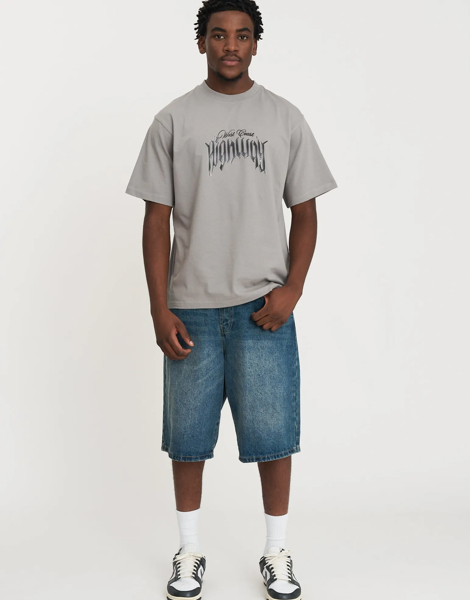 Highway SX Relaxed Fit T Shirt in Alloy Grey