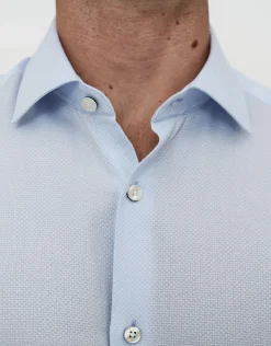 Honeycomb Long Sleeve Dress Shirt in White
